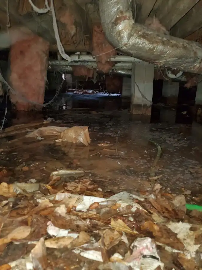 Crawl space flood assessment for Commercial Water Damage Restoration in Vandalia